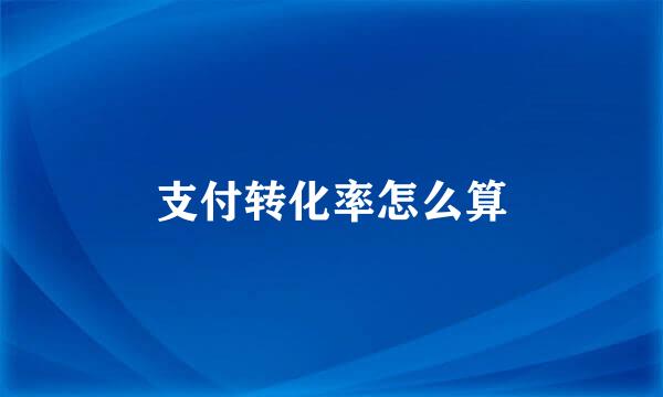 支付转化率怎么算