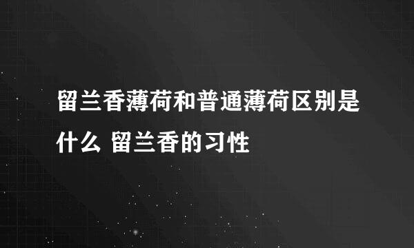 留兰香薄荷和普通薄荷区别是什么 留兰香的习性