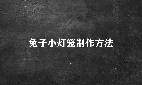 兔子小灯笼制作方法