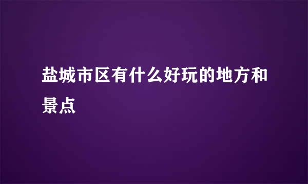盐城市区有什么好玩的地方和景点