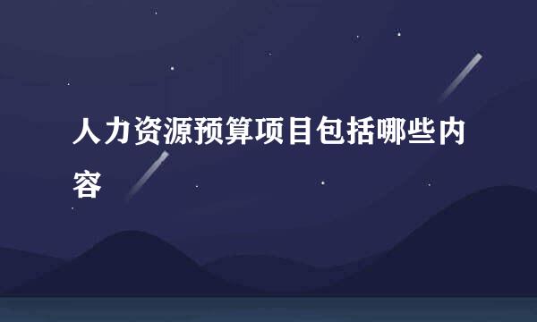 人力资源预算项目包括哪些内容