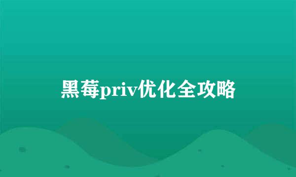 黑莓priv优化全攻略