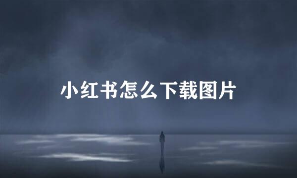小红书怎么下载图片