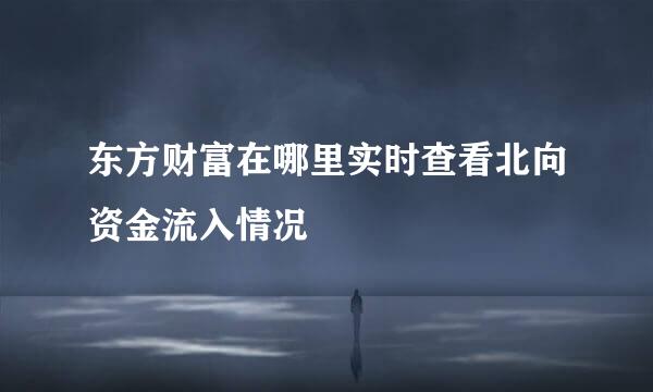 东方财富在哪里实时查看北向资金流入情况