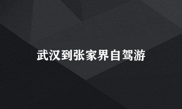 武汉到张家界自驾游