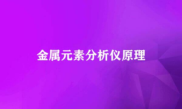 金属元素分析仪原理