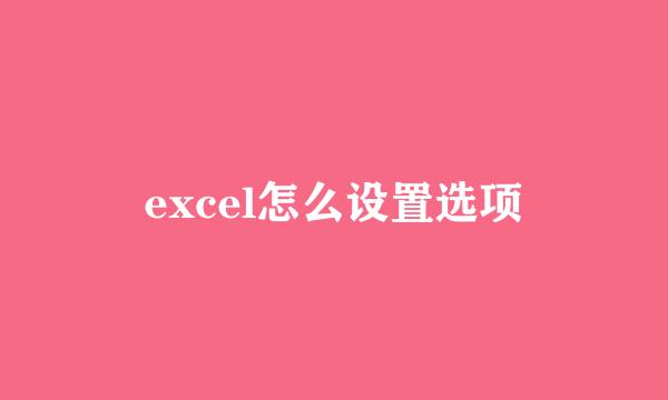 excel怎么设置选项