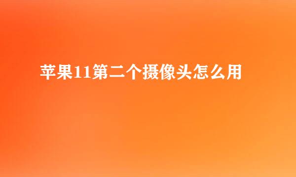 苹果11第二个摄像头怎么用