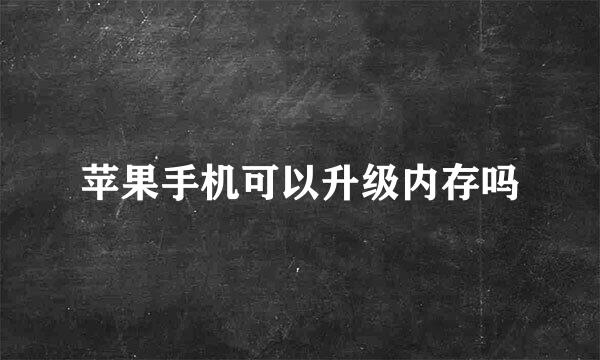 苹果手机可以升级内存吗