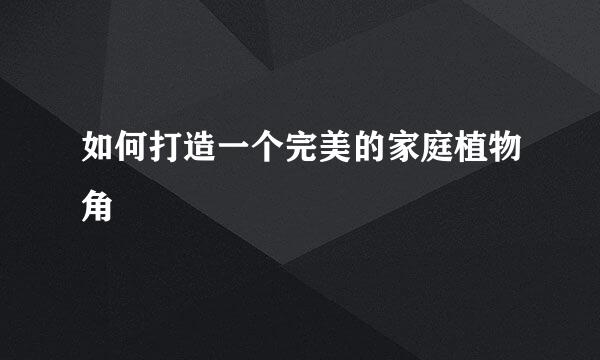 如何打造一个完美的家庭植物角
