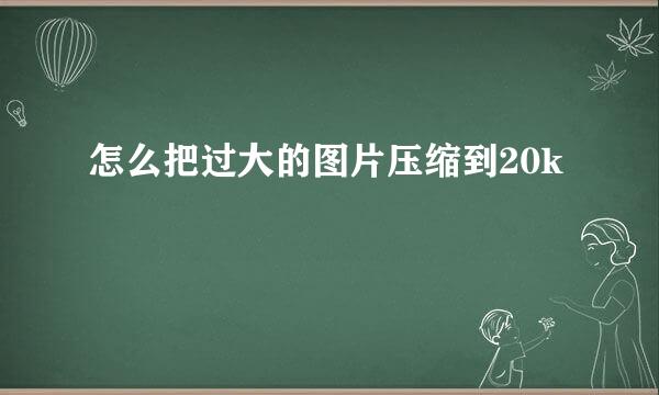 怎么把过大的图片压缩到20k