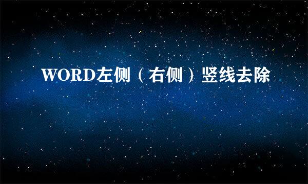WORD左侧（右侧）竖线去除