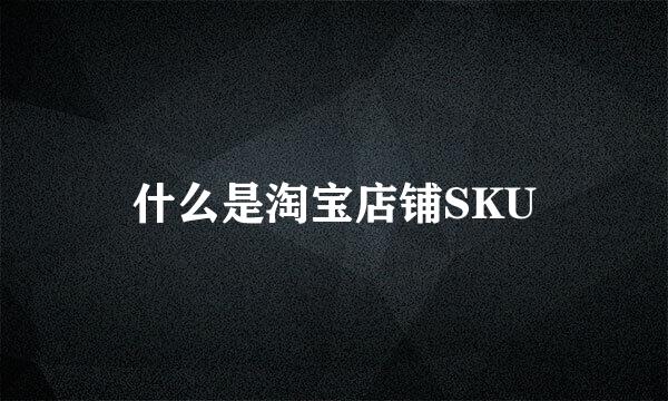 什么是淘宝店铺SKU