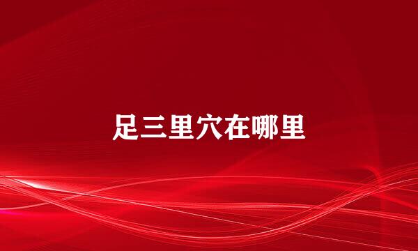 足三里穴在哪里