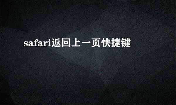 safari返回上一页快捷键