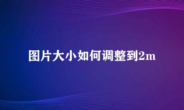 图片大小如何调整到2m