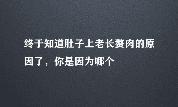 终于知道肚子上老长赘肉的原因了，你是因为哪个
