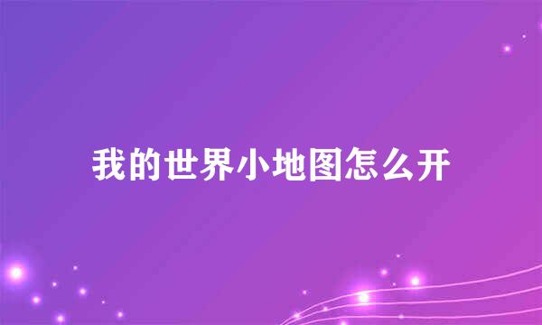 我的世界小地图怎么开