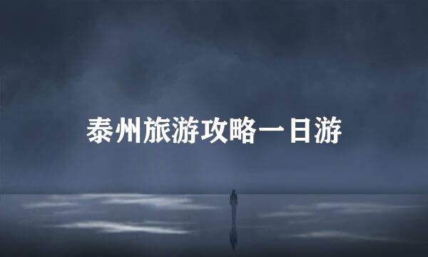 泰州旅游攻略一日游