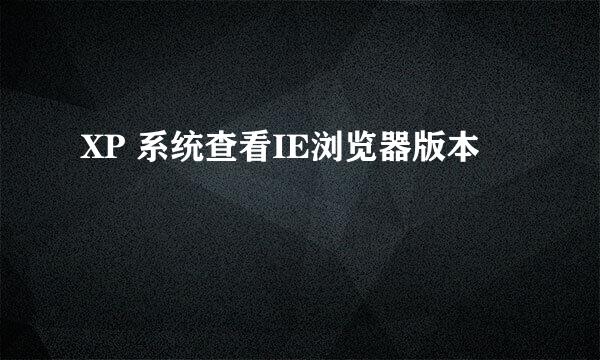 XP 系统查看IE浏览器版本