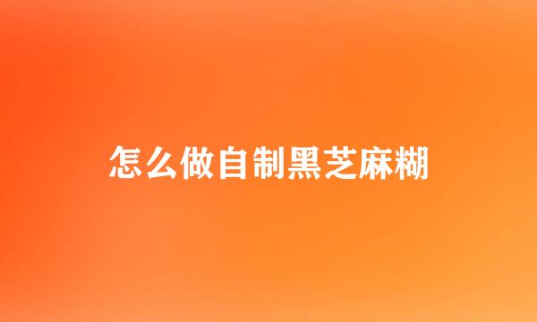 怎么做自制黑芝麻糊