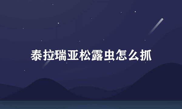 泰拉瑞亚松露虫怎么抓