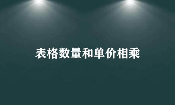 表格数量和单价相乘