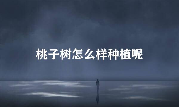 桃子树怎么样种植呢