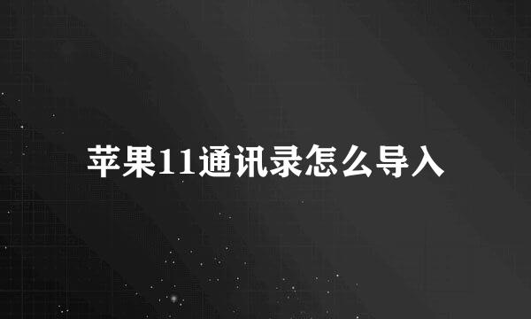 苹果11通讯录怎么导入