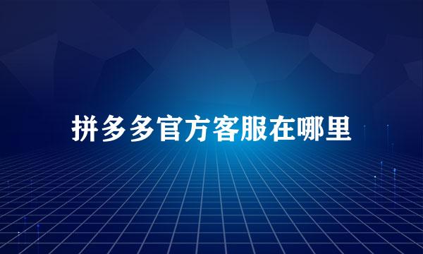拼多多官方客服在哪里