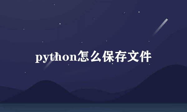 python怎么保存文件
