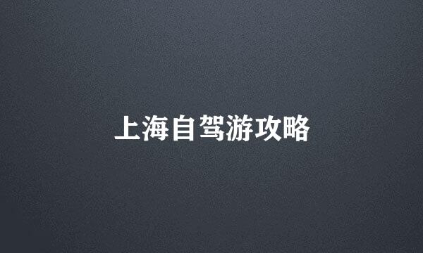 上海自驾游攻略