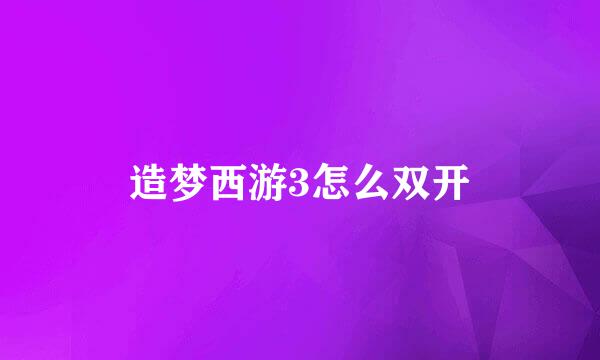 造梦西游3怎么双开