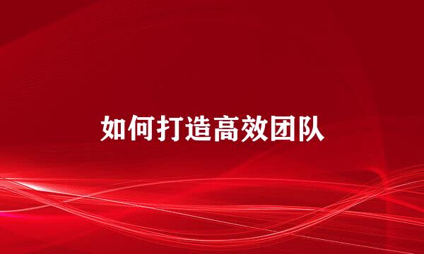 如何打造高效团队