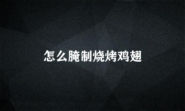 怎么腌制烧烤鸡翅