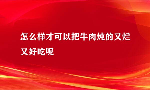 怎么样才可以把牛肉炖的又烂又好吃呢