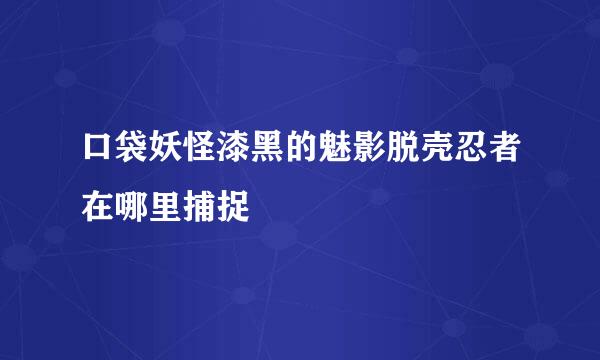 口袋妖怪漆黑的魅影脱壳忍者在哪里捕捉