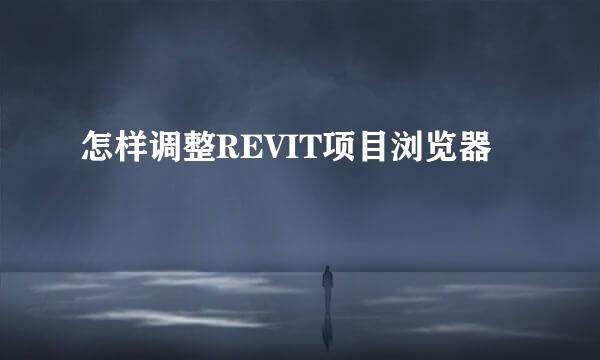 怎样调整REVIT项目浏览器
