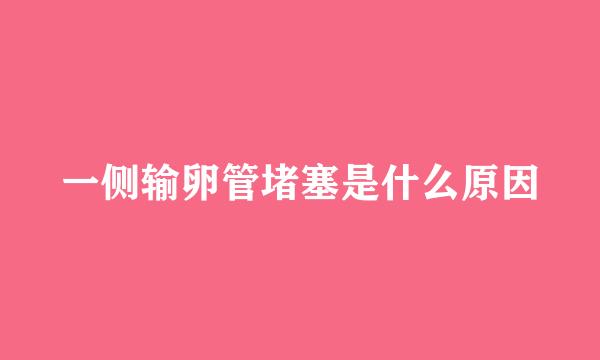 一侧输卵管堵塞是什么原因