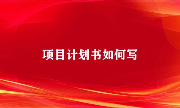 项目计划书如何写
