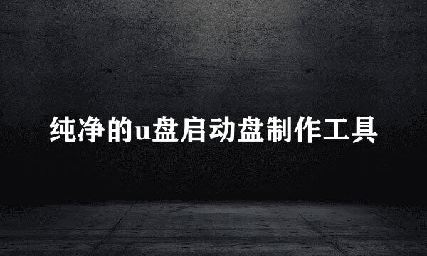 纯净的u盘启动盘制作工具