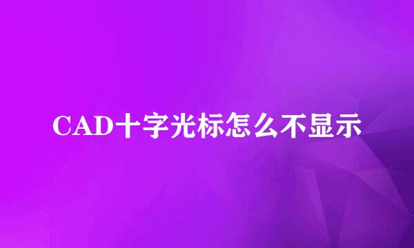 CAD十字光标怎么不显示