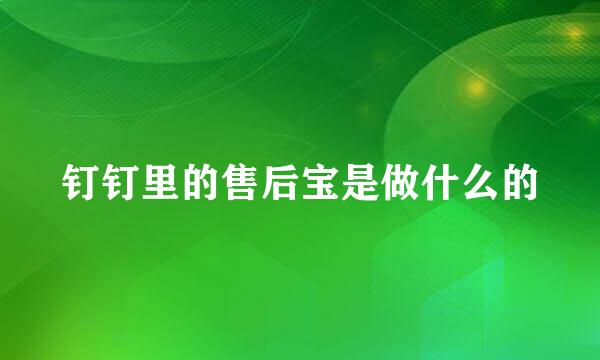 钉钉里的售后宝是做什么的