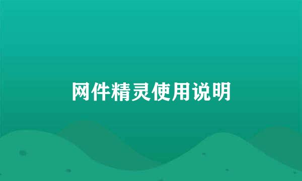 网件精灵使用说明