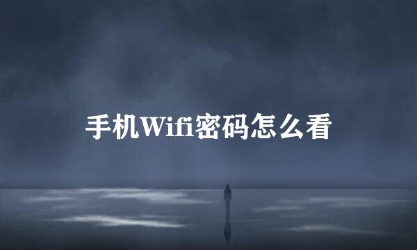 手机Wifi密码怎么看