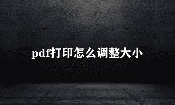 pdf打印怎么调整大小
