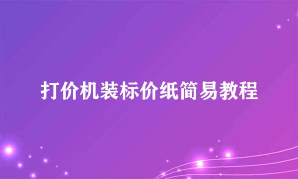 打价机装标价纸简易教程