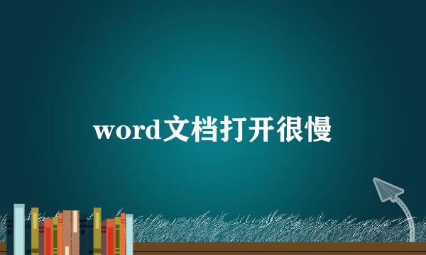 word文档打开很慢
