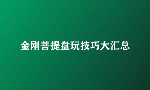 金刚菩提盘玩技巧大汇总