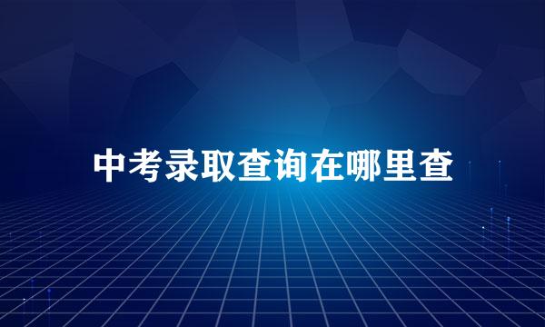 中考录取查询在哪里查
